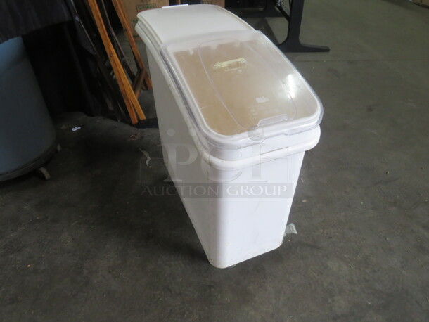 One Ingredient Bin With Slide Lid On Casters.