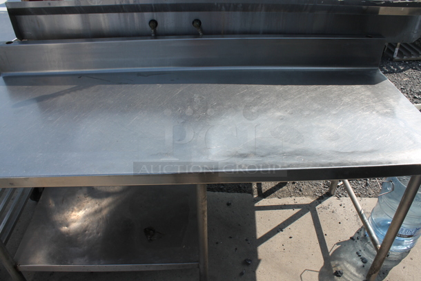 Stainless Steel Commercial Table w/ Back Splash and Under Shelf. - Image 2 of 4