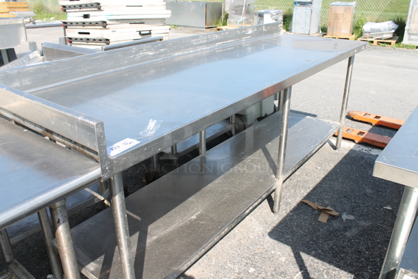 Stainless Steel Commercial Table w/ Back Splash and Under Shelf. - Image 2 of 5