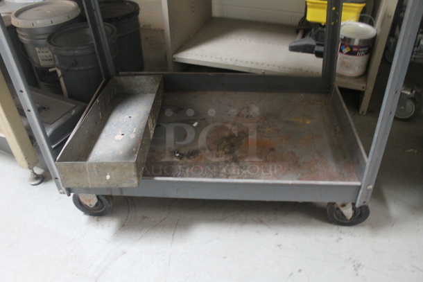 Gray Metal 2 Tier Cart on Commercial Casters. - Image 5 of 6