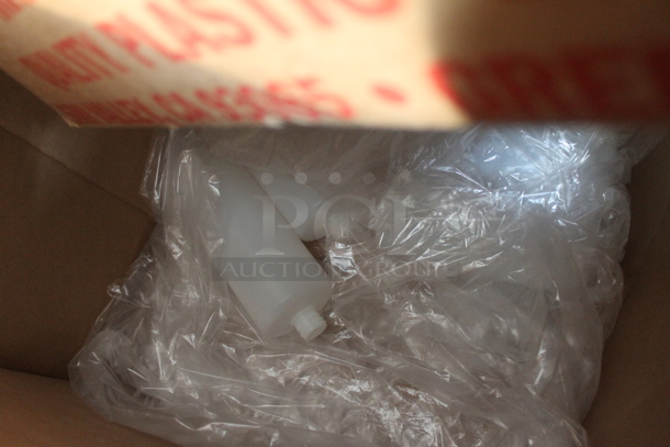 ALL ONE MONEY! Lot of Various Items Including Wooden Label Stand and 2 Cardboard Boxes of Poly Bottles. BUYER MUST REMOVE. - Image 6 of 6