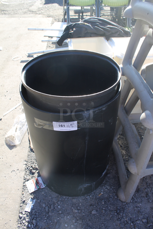 2 Black Poly Trash Cans. Includes 19x19x29. 2 Times Your Bid! - Image 1 of 4