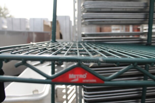 Metro Green Finish 4 Tier Wire Shelving Unit. BUYER MUST DISMANTLE. PCI CANNOT DISMANTLE FOR SHIPPING. PLEASE CONSIDER FREIGHT CHARGES. - Image 7 of 7