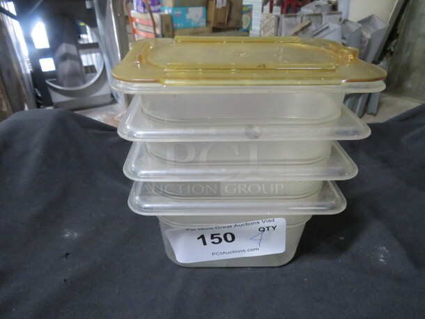 1/9 Size 4 Inch Deep Food Storage Container With Lid. 4XBID