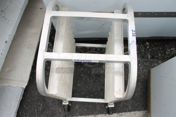 Channel Metal Commercial Pan Transport Rack on Commercial Casters.  - Image 4 of 5