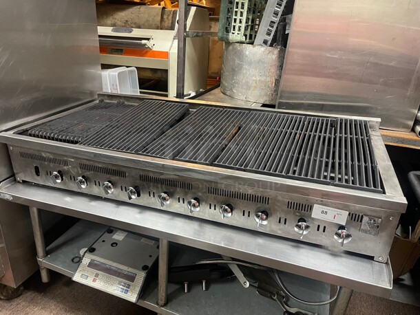 Working! Wolf  Natural Gas Low Profile 60 inch Commercial Radiant Gas Charbroiler Grill - 159,500 BTU NSF Tested and Working!