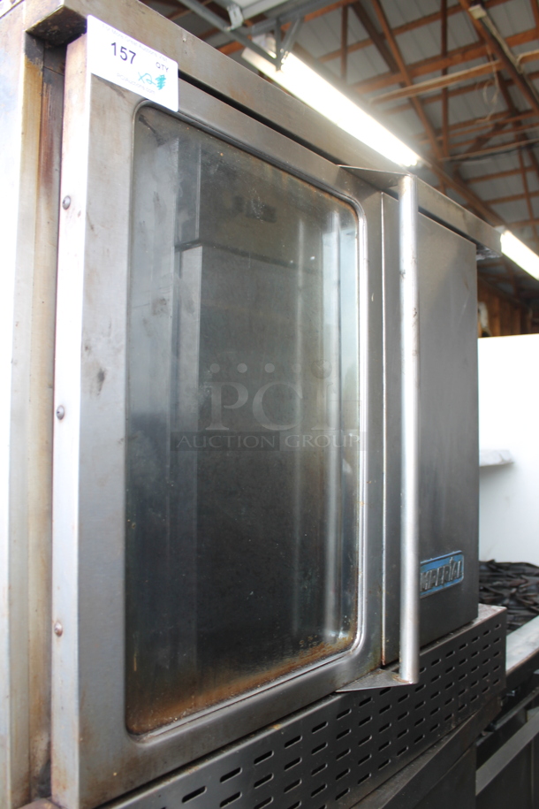 2 Imperial Stainless Steel Commercial Natural Gas Powered Full Size Convection Ovens w/ View Through Door, Solid Door and Metal Racks. Picture of Oven Before Removal Included In Listing. 2 Times Your Bid! - Image 3 of 12