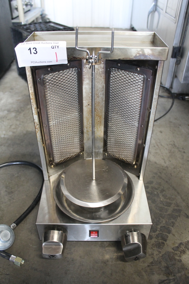 2021 GB-25 Stainless Steel Commercial Countertop Propane Gas Powered Gyro / Doner Kebab Machine.  - Image 4 of 9