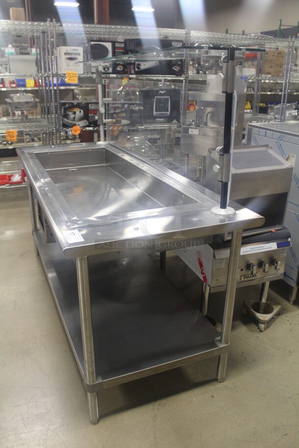 NEW! Eagle Group Custom Stainless Steel Cold Well With Clear Plastic Backsplash And Overshelf. 72x30x57.5. 120V/60Hz.  - Image 2 of 7