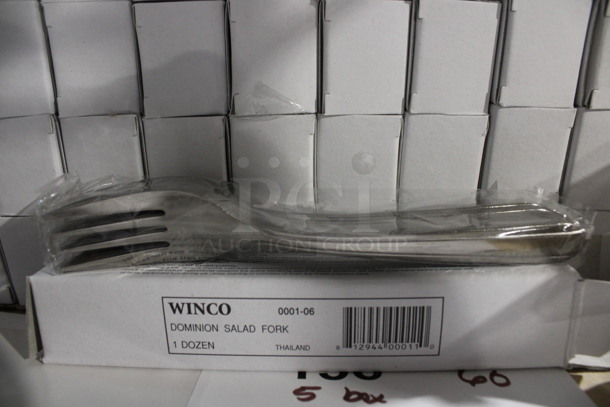 60 BRAND NEW IN BOX! Winco 0001-06 Metal Dominion Salad Forks. 6.25