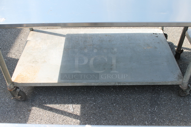 Stainless Steel Commercial Table w/ Under Shelf on Commercial Casters. - Image 2 of 2