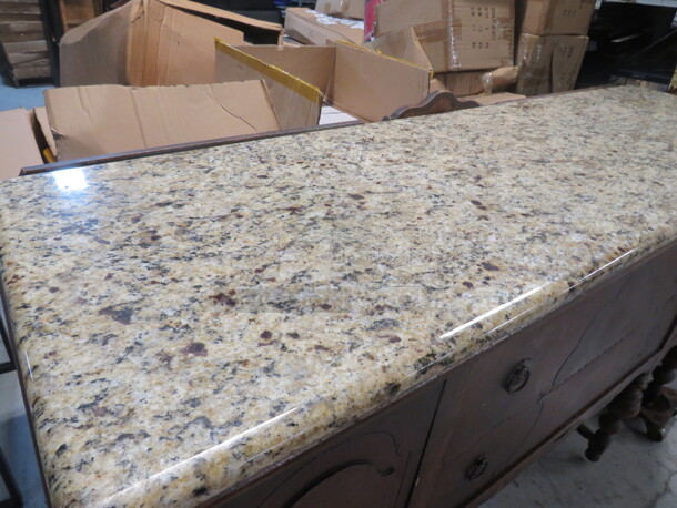 One AWESOME Vintage Wooden Buffet With 2 Doors And 2 Drawers And A Granite Top. 67X21X38 - Image 3 of 3
