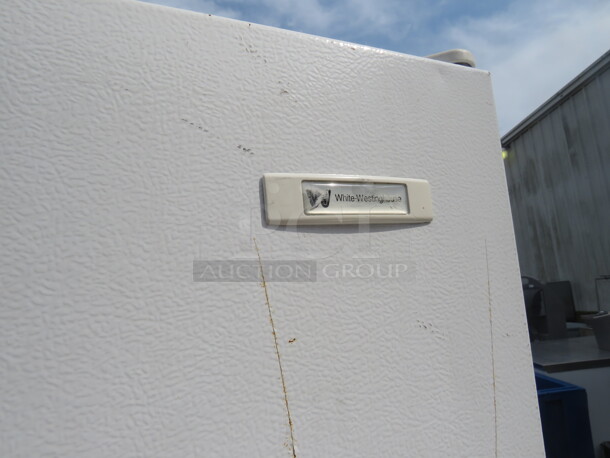 One White Westinghouse 1 door Freezer With 4 Shelves. 115 Volt. Model# MF621N3BW4. 32X29X70 - Image 3 of 4