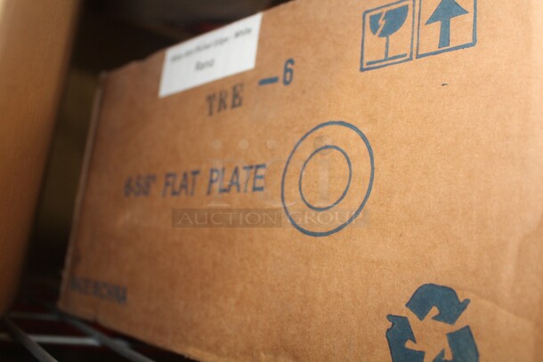 NEW IN BOX! 1 Box (36 count) Tuxton Reno 6 5/8 Flat Plates. 36X Your Bid!  - Image 2 of 2