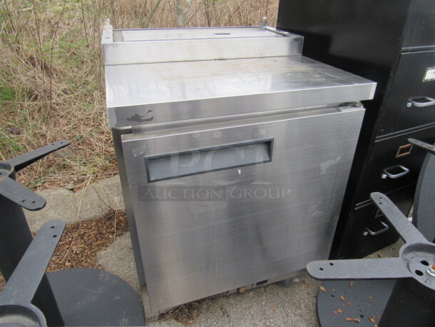One Stainless Steel 1 Door Dukers Freezer With 1 Rack And Manual. Model# UC29F. 115 Volt. 29X31X36
