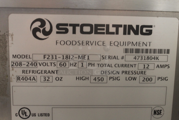 2014 Stoelting F231-18I2-OT2 Stainless Steel Commercial Floor Style Water Cooled 2 Flavor w/ Twist Soft Serve Ice Cream Machine on Commercial Casters. 208-240 Volts, 1 Phase.  - Image 6 of 6