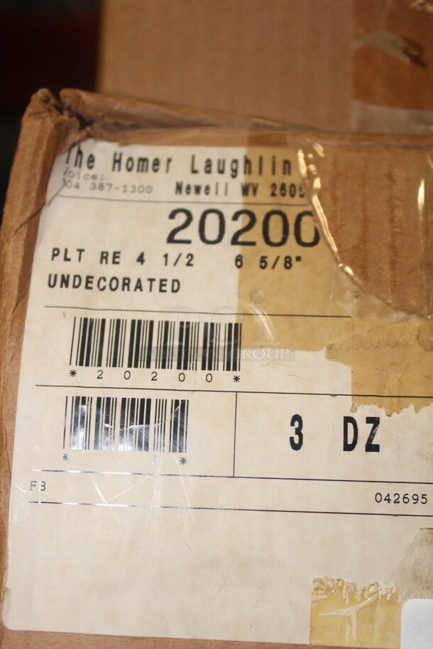 NEW IN BOX! 3 Boxes (36 Count Each) Homer Laughlin 6 5/8" Plates. 108x Your Bid!  - Image 2 of 2