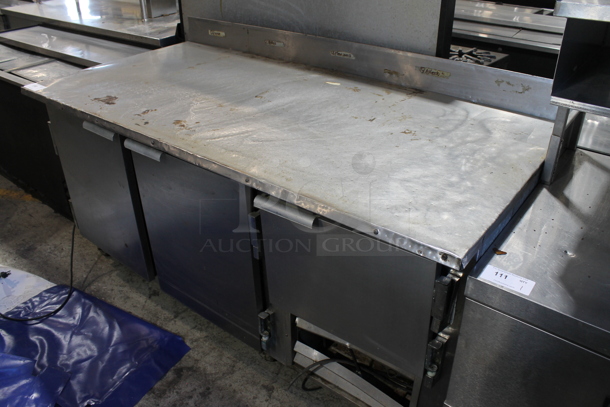 Leader DR72 S/C Stainless Steel Commercial 3 Door Work Top Cooler w/ Back Splash on Commercial Casters. 115 Volts, 1 Phase. Tested and Powers On But Does Not Get Cold - Image 2 of 9