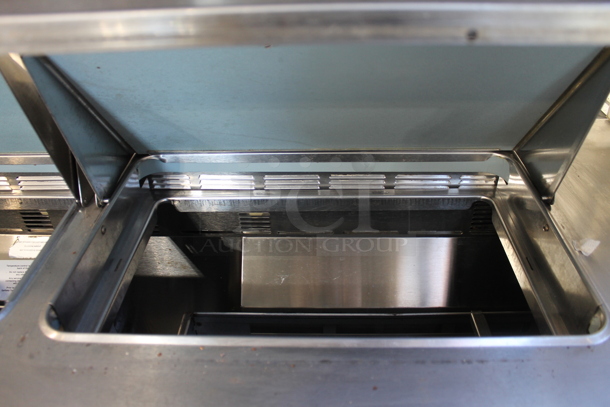 Delfield UCD4464N-12-DD5 Stainless Steel Commercial Sandwich Salad Prep Table Bain Marie Mega Top w/ 4 Drawers and 2 Tier Over Shelf. 115 Volts, 1 Phase. Tested and Working! - Image 5 of 8