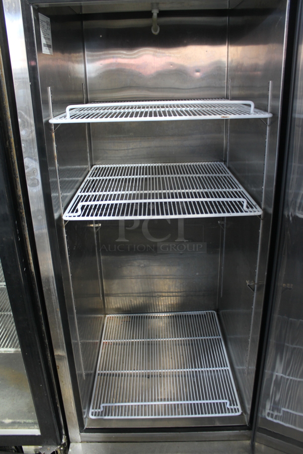 2017 Atosa MBFB501 Stainless Steel Commercial Single Door Reach In Cooler w/ Poly Coated Racks on Commercial Casters. 115 Volts, 1 Phase. Tested and Powers On But Does Not Get Cold - Image 5 of 6
