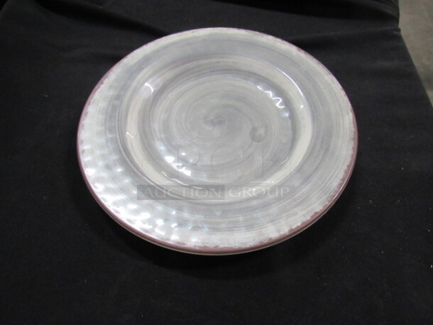 8-3/4 Inch Carlisle Grey Swirl Plate. 4XBID