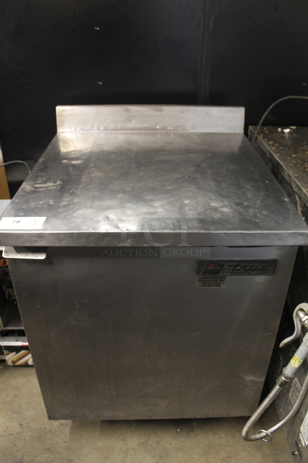 True TWT-27F Stainless Steel Commercial Single Door Work Top Freezer w/ Back Splash. 115 Volts, 1 Phase. Tested and Powers On But Does Not Get Cold - Image 1 of 6
