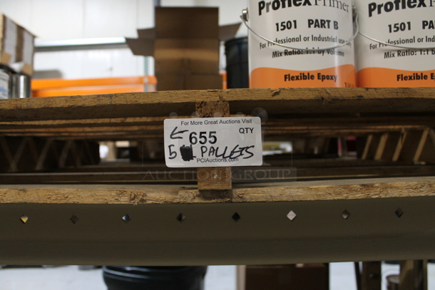 ALL ONE MONEY! FIVE PALLET LOT of Various Items Including Proflex Part A and B Flexible Epoxy, Liquid Rubber and Label Roll. BUYER MUST REMOVE. - Image 2 of 9