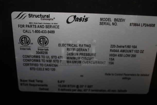 Structural Concepts Oasis B62EW Metal Commercial Floor Style Open Grab N Go Merchandiser w/ Metal Shelves. 220 Volts, 1 Phase. - Image 6 of 6