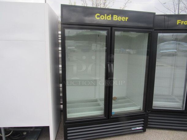 One TRUE 2 Door Glass Display Cooler With 8 Shelves. 115 Volt. Model# GDM-49-HC-TSL01. 54X30X78.5. Working Not Cold. - Image 1 of 2