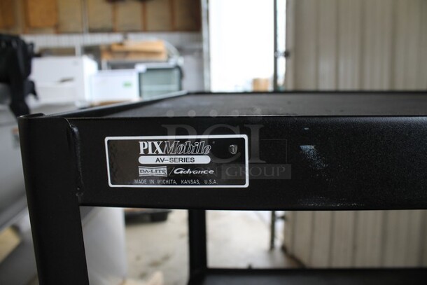 Black Metal 3 Tier AV Cart on Commercial Casters.  - Image 4 of 4