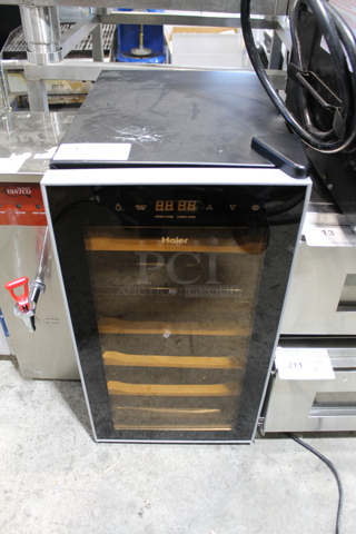 Haier HVTS18DTBB Metal Thermal Electric Wine Chiller Cooler Merchandiser. 115 Volts, 1 Phase. Tested and Powers On But Does Not Get Cold