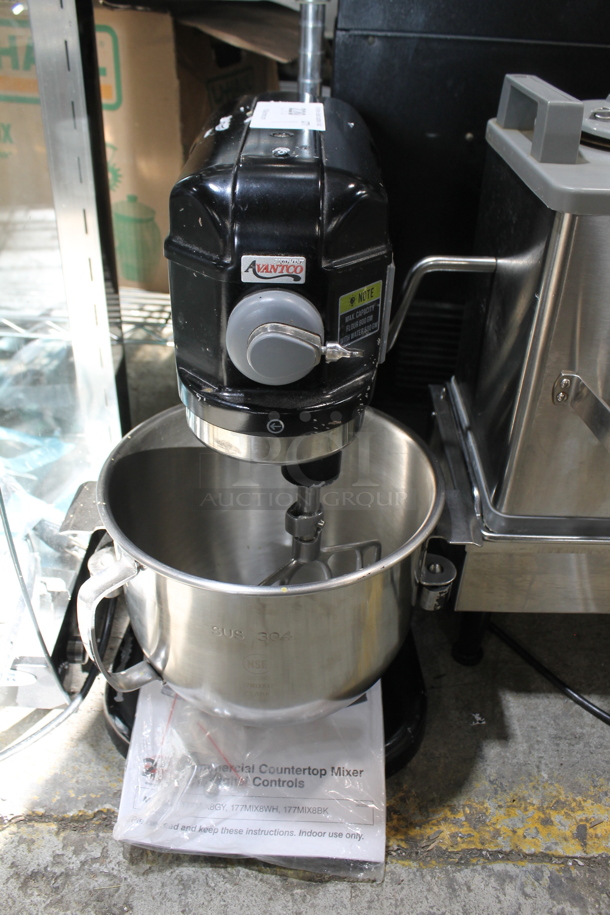 Avantco 177MIX8BK Metal Countertop 8 Quart Planetary Dough Mixer w/ Metal Mixing Bowl. 120 Volts, 1 Phase. Tested and Working! - Image 2 of 7