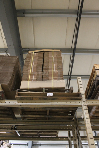 ALL ONE MONEY! PALLET LOT of BRAND NEW Cardboard Boxes and Extra Pallets. BUYER MUST REMOVE.