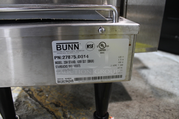 Bunn 2SH STAND Stainless Steel Commercial Countertop Satellite Server Stand w/ 2 Bunn Satellite Servers. 120 Volts, 1 Phase. Tested and Working! - Image 5 of 6