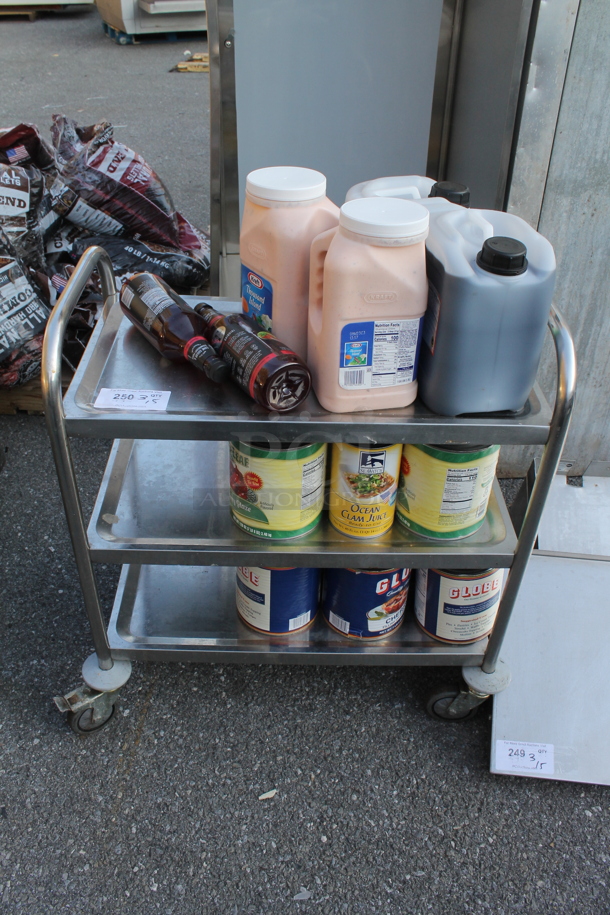 Stainless Steel Commercial 3 Tier Cart w/ Contents on Commercial Casters. - Image 1 of 5