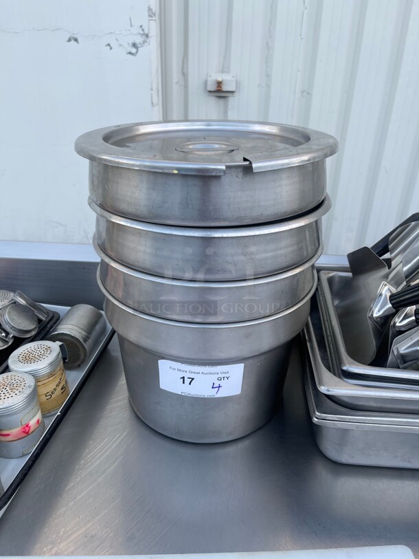 Commercial Stainless Steel Containers NSF 11x11x9  - Image 1 of 7