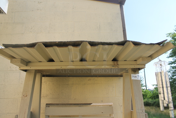 Wooden Bench w/ Roof. BUYER MUST REMOVE. (outside) - Image 5 of 6