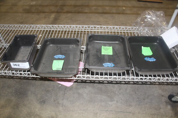 NEW! 4 Vollrath Steel Coat Insert/Pans. (1) Is 1/4 Size X 4" And (3) Are 1/2 Size x 2.5"  4X Your Bid!  - Image 1 of 3