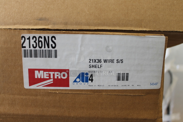 5 BRAND NEW! Boxes of 4 Metro 2136NS Chrome Finish Wire Shelves. 5 Times Your Bid! - Image 2 of 4