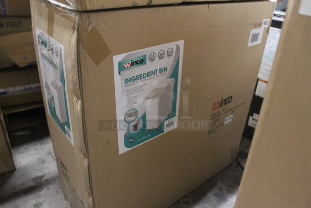 BRAND NEW IN BOX! Winco White Poly Ingredient Bin on Commercial Casters. - Image 5 of 7