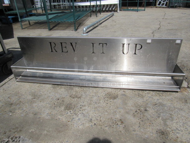 One Stainless Steel Shelf With Mounting Bracket. REV IT UP Cut out. 46X7X12 - Image 2 of 3
