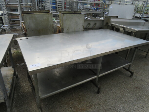 One Stainless Steel Table With Under Shelf. 84X42X33 - Image 2 of 2
