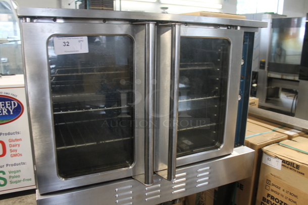Stainless Steel Commercial Natural Gas Powered Full Size Convection Oven w/ View Through Doors, Metal Oven Racks, Thermostatic Controls and Metal Legs on Commercial Casters. - Image 4 of 8