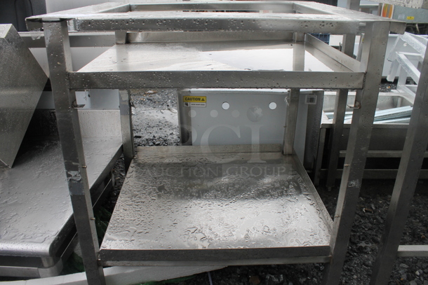 Stainless Steel Table Frame w/ 2 Under Shelves. - Image 3 of 4