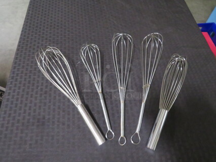 Assorted Stainless Steel Whips. 5XBID