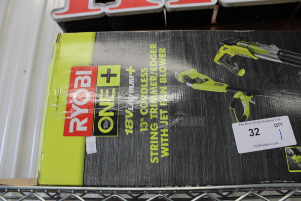 IN ORIGINAL BOX! Ryobi One 18V Lithium 13" Cordless String Trimmer Edger - Image 2 of 3