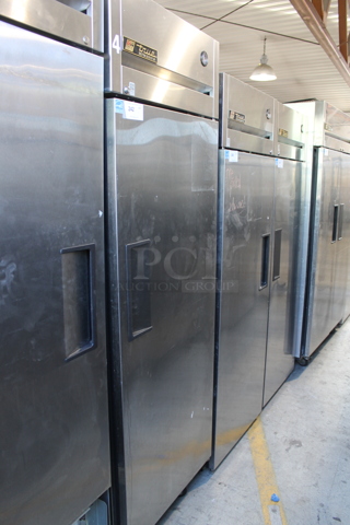 2015 True TG1R-1S ENERGY STAR Stainless Steel Commercial Single Door Reach In Cooler w/ Poly Coated Racks on Commercial Casters. 115 Volts, 1 Phase. Tested and Working!