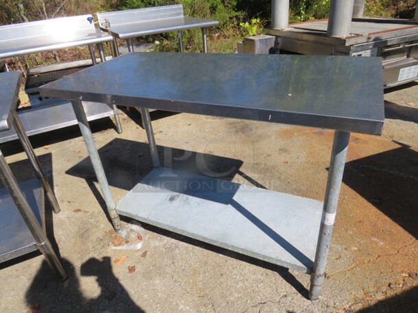 One Stainless Steel Table With A SS Under Shelf. 49X24X35 - Image 1 of 1
