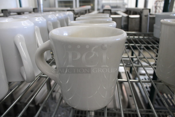 5 White Ceramic Mugs. 5x3.5x3.5. 5 Times Your Bid!
