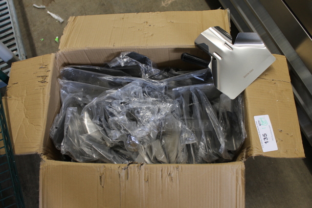 Box of Approximately 50 BRAND NEW! Stainless Steel Fry Scoopers.